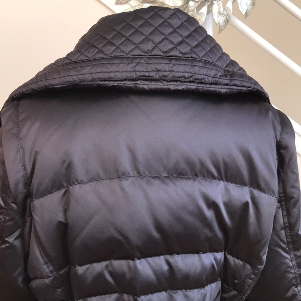 Andrew Marc Quilted Down Belted Satin Puffer Coat Jacket Black Size XL NWT - Picture 9 of 17